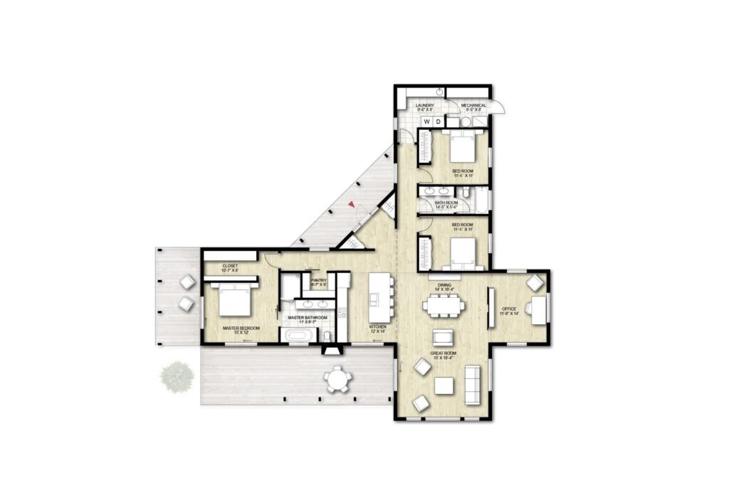 Small House Plans - Truoba Class 115 Floor Plan