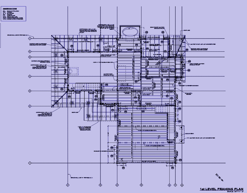 House Blueprints Made Online - Remote Framing Plan Design for Custom Home Project