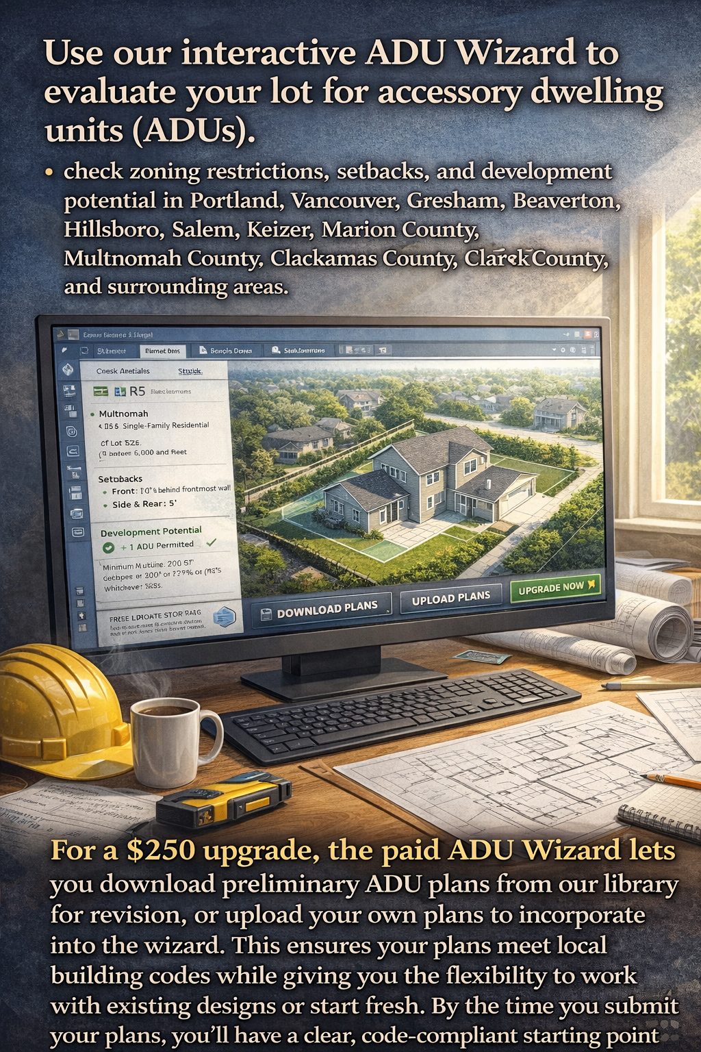 ADU Wizard Portland Vancouver interactive ADU planning software